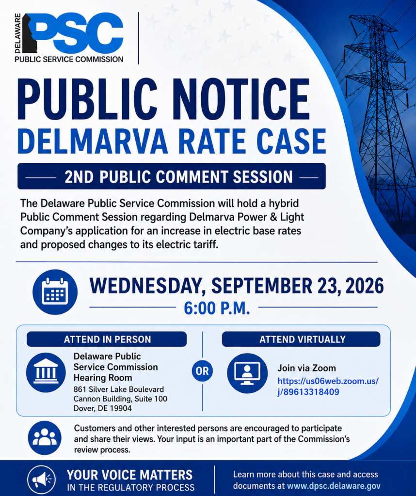 Notice flyer of the 9/23 Public Comment Session
